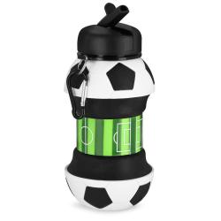 Spokey CORT Skládací silikonová láhev, 520 ml, fotbalový míč Spokey CORT Skládací silikonová láhev, 520 ml, fotbalový míč