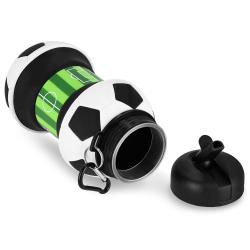 Spokey CORT Skládací silikonová láhev, 520 ml, fotbalový míč
