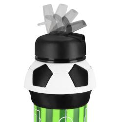 Spokey CORT Skládací silikonová láhev, 520 ml, fotbalový míč