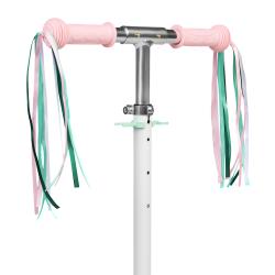 Spokey DUKE Koloběžka s třásněmi, kolečka 125 mm, zeleno-růžová