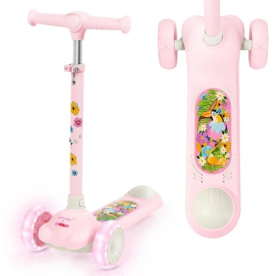 Spokey FIORI Skladacia detská trojkolová kolobežka, ružová Spokey FIORI Skladacia detská trojkolová kolobežka, ružová