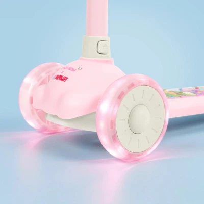 Spokey FIORI Skládací dětská tříkolová koloběžka, růžová