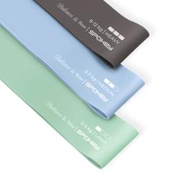 Spokey FLEX SET Sada 3 posilovacích gum, béžová, světle modrá, hnědá