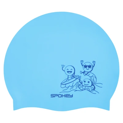 Spokey FUNNY tyrkysová dětská silikonová plavecká čepice