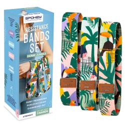 Spokey HOME JUNGLE Sada 3 posilovacích bavlněných gum + obal