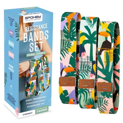 Spokey HOME JUNGLE Sada 3 posilovacích bavlněných gum + obal