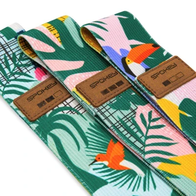 Spokey HOME JUNGLE Sada 3 posilovacích bavlněných gum + obal
