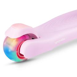 Spokey HOPI Skládací dětská tříkolka se svítícími kolečky, růžová