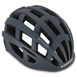 Spokey POINTER PRO Cyklistická přilba pro dospělé s LED blikačkou a blinkry, 58-61 cm, černá