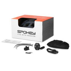 Spokey POINTER PRO Cyklistická přilba pro dospělé s LED blikačkou a blinkry, 58-61 cm, černá