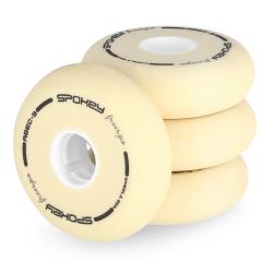 Spokey PU 76 mm Náhradní kolečka k bruslím FREESPO WHITE SET, 4 ks