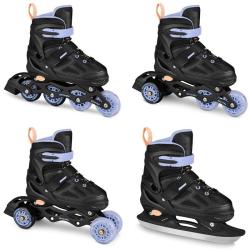 Spokey QUATTRO Brusle 4v1, černo-fialové POUZE EU 30-33 (VÝPRODEJ)