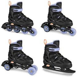 Spokey QUATTRO Brusle 4v1, černo-fialové