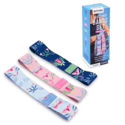 Spokey THE BLOOM BAND SET Sada 3 posilovacích textilních gum + obal
