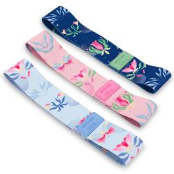 Spokey THE BLOOM BAND SET Sada 3 posilovacích textilních gum + obal