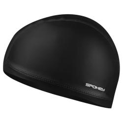 Spokey TORPEDO Textilná plavecká čiapka potiahnutá PU, čierna