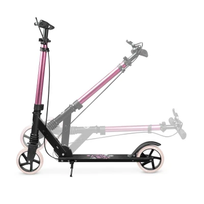 Spokey VACAY PRO Kolobežka s ručnou brzdou, kolieska 145 mm, ružová