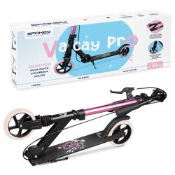 Spokey VACAY PRO Kolobežka s ručnou brzdou, kolieska 145 mm, ružová