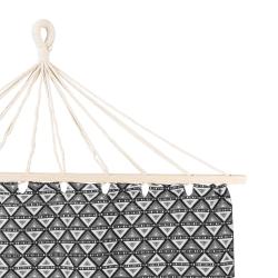Spokey ZUNI Bavlněná houpací síť s výztuhou, černo-bílá