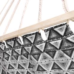 Spokey ZUNI Bavlněná houpací síť s výztuhou, černo-bílá