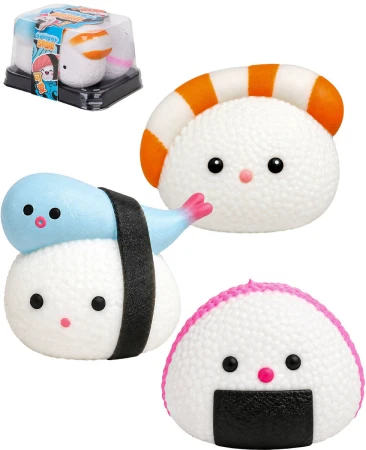 Squishy Sushi kamarádi set 3 mačkací antistresové Kawaii figurky