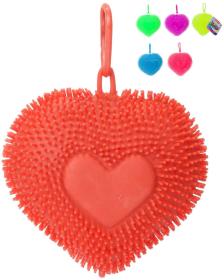 Srdce mačkací přívěsek s bodlinkami antistresový silikonový 6 barev