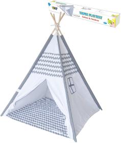Stan dětský indiánské Teepee 120x120x150cm šedý s oknem Stan dětský indiánské Teepee 120x120x150cm šedý s oknem