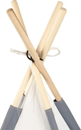 Detský stan indiánske Teepee 120x120x150cm sivý s oknom