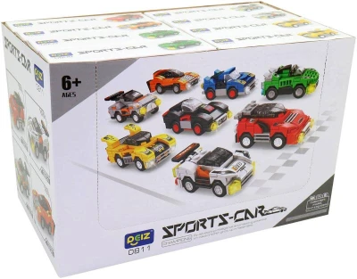(stavebnice) Auto sportovní volný chod 55-62 dílků 8 druhů