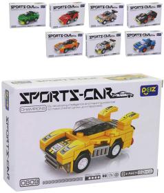 (stavebnice) Auto sportovní volný chod 55-62 dílků 8 druhů