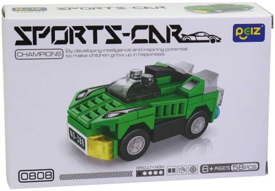 (stavebnice) Auto sportovní volný chod 55-62 dílků 8 druhů