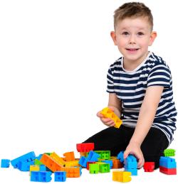 Stavebnice baby barevné stavební kostky 3-9cm set 100ks v igelitu