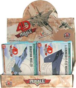Stavebnice bojové letadlo na stojánku 4D puzzle skládačka 8 druhů plast