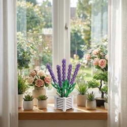 Stavebnice květy levandule v květináči, 1204 dílů