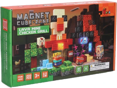 Stavebnice Magnet Cube Zone Kuřecí gril 200 dílků na baterie Světlo