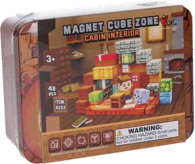 Stavebnice Magnet Cube Zone Život ve srubu 48 dílků magnetická