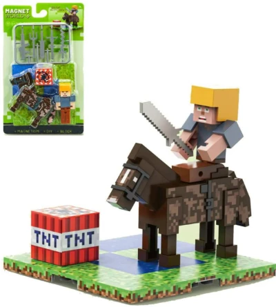 Stavebnice Magnet World 3D magnetická skádačka Bojovník a kůň