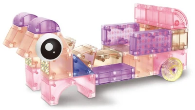 Stavebnice magnetická 66 dílků zámek princezna skládačka 3D