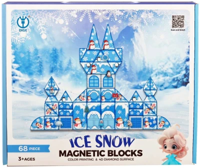 Stavebnice magnetická 68 dílků ledový zámek skládačka 3D Diamond