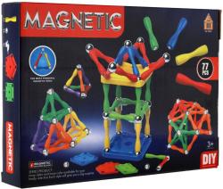 Stavebnice magnetická 77 dílků skládačka 3D plast/kov v krabici Stavebnice magnetická 77 dílků skládačka 3D plast/kov v krabici