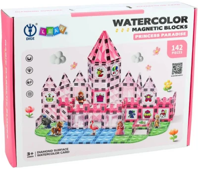 Stavebnice magnetická 80 dílků růžový zámek skládačka 3D Diamond