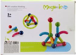 Stavebnice magnetická 84 dílků 3D skládačka plast/kov v krabici