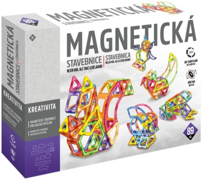 Stavebnice magnetická 89 dílků skládačka v krabici