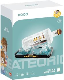 Stavebnice mini KOCO Titanic v lahvi 918 dílků + 2 figurky plast