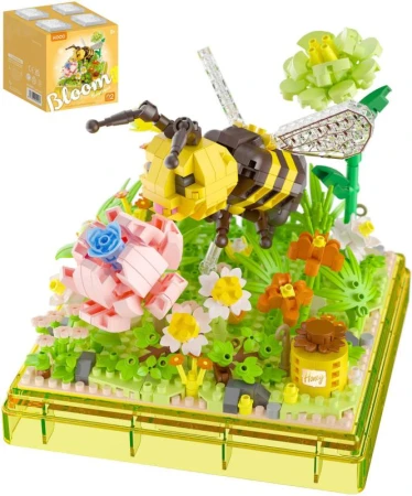 Stavebnice mini KOCO Včelka 688 dílků v průhledném boxu plast Stavebnice mini KOCO Včelka 688 dílků v průhledném boxu plast