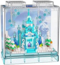 Stavebnice mini KOCO Zimní hrad 381 dílků v průhledném boxu plast