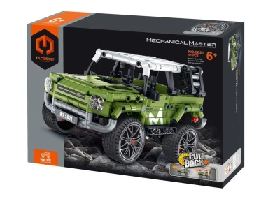 Stavebnice terénní auto na zpětné natažení 474 dílků