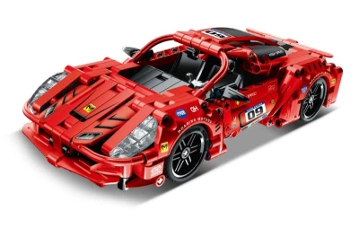 Stavebnice závodní auto na zpětné natažení 437 dílků