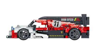 Stavebnice závodní auto na zpětné natažení 472 dílků
