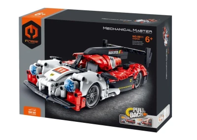 Stavebnice závodní auto na zpětné natažení 472 dílků